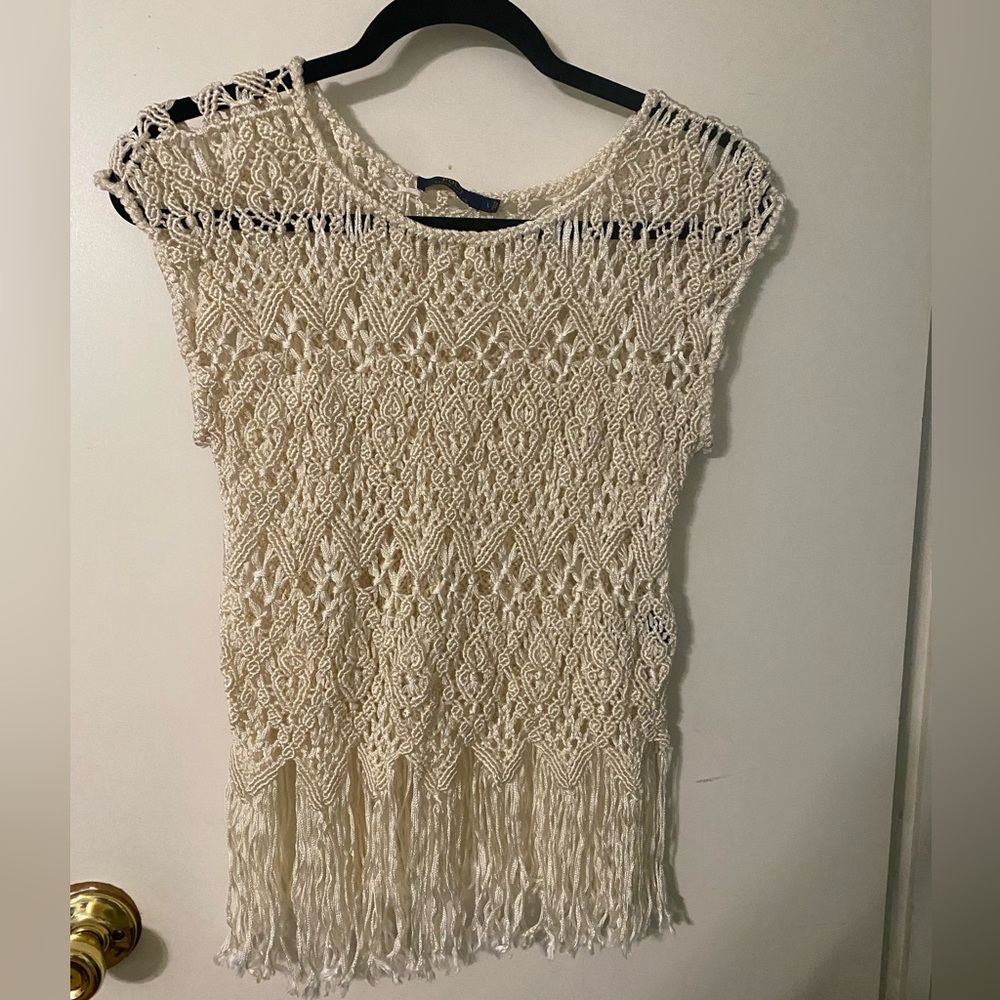 Polo Ralph Lauren crochet top, gently worm.